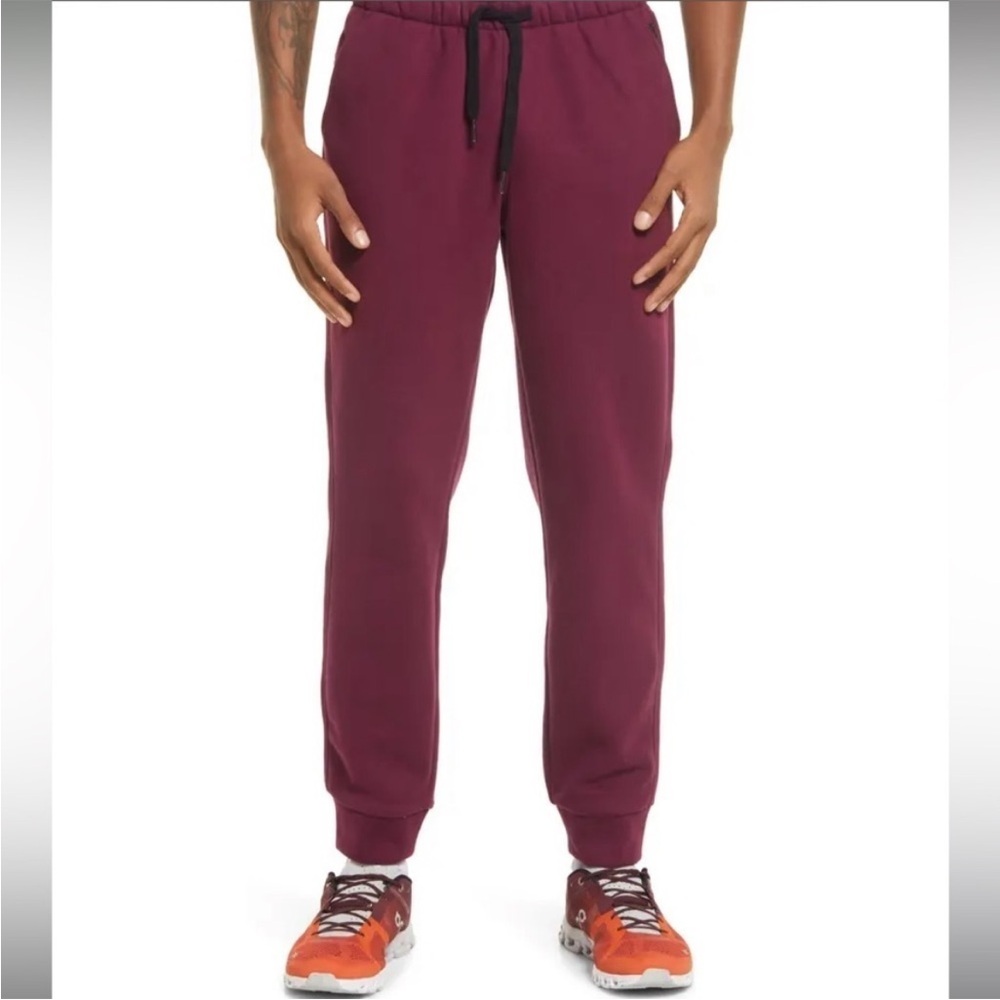 Zella men one for all pocket joggers mens large maroon red.